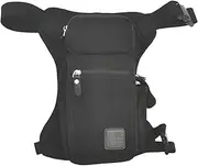 Motorcycle Drop Leg Bag Cycling Leg Pack for Men Women Bike Bicycle Riding Bum Hip Fanny Belt Purse Pouch, #05Black, 7.1" x 3.7" x 13.4" inches, Motorcycle Drop Leg Bag