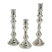 Northlight Candle Holders Candlestick Modern Indoor Tabletop Silver (Set of 3)