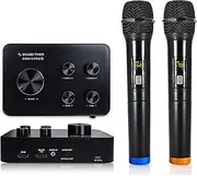 Sound Town Wireless Microphone Karaoke Mixer System, Supports HDMI ARC, Optical (Toslink), Smart TV, Media Box, PC, Bluetooth, Soundbar, Receiver, AUX (SWM15-PROS)