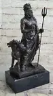 Art Deco Mythical Hand Made Pluto with Faithfull Dog Bronze Sculpture Statue