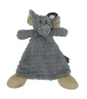DEMDACO Nat and Jules Elephant Lovey Rattle Plush Security Blanket NWT