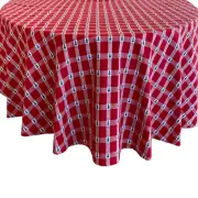 Christmas Trees Plaid Christmas Cotton Fabric Tablecloth Country Cottage Red a