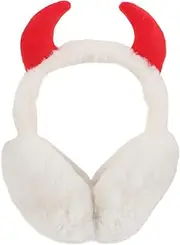 [DEARMAMY] Headphones Noise Cancelling Funny Headbands Earmuff Winter Ear for Ear Muff Hearing Ear Tape Ears Horn Animal Ear Warmer Men Earring Ear Radio White Fabric