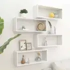 NNEVL Wall Cube Shelves 4 pcs White 60x15x23 cm Chipboard