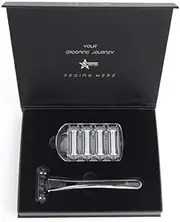 SAMIN'S ARDEN 5-Blade Razor Wet Shaving Set for Men with Handle & 5 Cartridges, Skin Razor, 360 Degrees Lubricating Strip, 6 Piece Set Luxury Gift Box