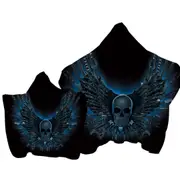 Cool Dark Art Guitar Strings Skull Towel with Hood