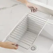 Adjustable Sink Drain Rack Telescopic Sink Organizer Dish Drying Shelf Home