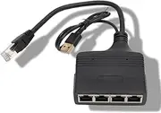 Ethernet Splitter 1 to 4 High Speed 1000Mbps, Gigabit RJ45 Internet Splitter Network LAN Adapter for Cat5 5e 6 7 8, 4 Devices Simultaneously Networking