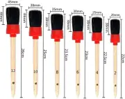 11Pcs Auto Detailing Set, Boar Hair Brushes, Steel Wire & A/C Brushes, Red, S...