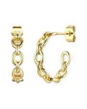 Genevive 14K Over Silver Modern C Earrings
