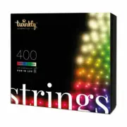 Twinkly Strings Christmas Lights, Green Cable, Multicolor, 400 RGB+W LED, 105ft