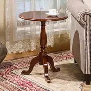 51 x 66cm Wood Side Table Wooden Small Antique Coffee Table with Leg Classic Wine Table Living Room