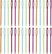 100Pcs Mix Color Large Eye Plastic Sewing Needles, 7cm/2.7inch Hand Sewing Needles, Safety Lacing Needles for Kids DIY and Handmade Crafts