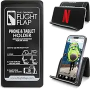 Flight Flap Airplane Phone Holder, Flexible Cell Phone Holder, Folding Cellphone Stand for Desk, Bed, Office, Treadmill - Airplane Accessories Long Flight Travel - Plane Essentials (Original Black)