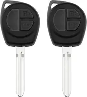 2Pcs Key Fob Replacement 2 Button Keypad Car Key Shell Case Compatible with Suzuki Compatible with Alto Compatible with Baleno Compatible with Grand