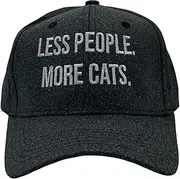 [Crazy Dog T-shirts] Less People More Cats Hat Funny Sarcastic Kitten Lovers Cap