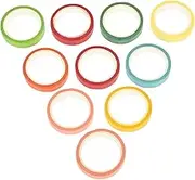 DOITOOL 10 Rolls Masking Tape Craft Tape Colorful Scrapbook Tape Thin Pastel Colored Adhesive Scrapbooking Iridescent Colors Thick Removable Decorative Rainbow Decorating Tape Sticky