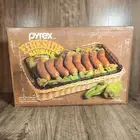 Vintage Pyrex Fireside Naturals Corning 2 Qt Dish & Rattan Basket NEW SEALED