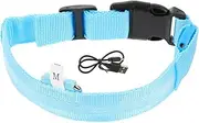 Ipetboom LED Dog Collar USB Rechargeable Light Up Dog Collar Adjustable Flashing Glowing Pet Collars for Night Walking Safety Large Medium and Small Dogs Blue