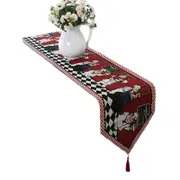 Catzon Cheerful Chef Table Runner with Decorative Fringe Kitchen Decor and Accessories for Family Gatherings