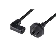 Dynamix C-POWERCR 10A 3 Pin Plug to Right Angled IEC C13 Power Cord - 2m - Black 1.0mm Copper Core - SAA Approved - AU/NZ [C-POWERCR]