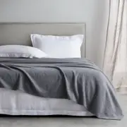 Sheridan Clara Wool Blanket in Carbon/Grey Size: Queen King @Sheridan Rewards