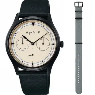 agnes b. 優雅之旅中性手錶-附尼龍錶帶 BP6025X1/VD75-KYF0U