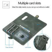 Case Card Slot Holder Cash Pocket PU Leather Sleeve, Green - Samsung S10E
