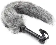 WEETVRI BDSM Whip Erotic Crop Flogger Leather Paddle Riding Crops Spanking Stimulator Toys Role Play Bondage BDSM Sex Toys Accessories for Women Men(Gray Grau)