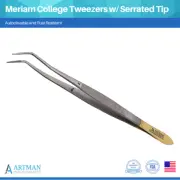 Meriam College Angular Tweezers with Serrated Tip ARTMAN