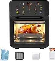 1350W Air Fryer, Multifunctional Electric Fryer with Led Touch Screen and Temperature Control(80-200c°), 9L Large Capacity, Large Easy-View Window, for Kitchen and Cooking