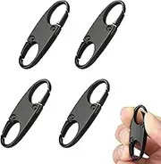 Theft Deterrent Zipper Lock with Double Opening Pull Replacement - Detachable Connectors, Black, 4 PCS