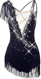 [Zagitova] Figure Skating Dress for Girls Open Back Sleeveless Women Competition Dance Outfit with Shiny Rhinestone Tassel