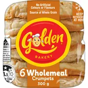 Golden Crumpets Round Wholemeal 6 pack