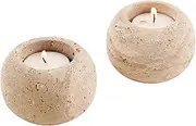 SPESHSTONES Tealight Candle Holder 4" Inches Travertine Handmade Stone Tealight Candles Holder - Stone Votive Candle Holders, Tea Light Holder, Travertine Candle Holders, Votive Holder