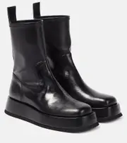 [Gia Borghini] Gia Borghini Rosie faux leather platform ankle boots AU 10 black