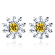 2PCS Ladies Fashion Retro Copper EarringsSun Flower Small Daisies Pop Jewelry Earrings