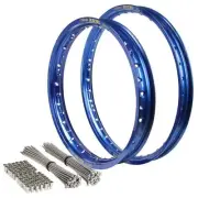 Husqvarna TC125 2014 - 2024 21/18 OEM Front/Rear Blue Excel Rim & Bulldog Spoke