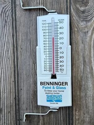 Sherwin Williams Collectible Thermometer Salesman Sample Benninger Paint Glass
