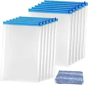 iplusmile 12 Pcs Vacuum Travel Bags Compression Storage Bags for Clothes Towels Essentials Space Saving Organizer for Luggage Versatile Travel Accessories