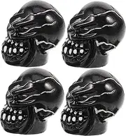 GALPADA 4Pcs Skull Shaped Valve Caps for Car Tires Durable Wear Decorative Tire Stem Caps Easy to Install Prevents Leakage Dirt Unique Auto Accessories for Vehicles