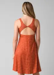 NEW prAna LIQUEUR RIPTIDE SKYPATH BUILT IN BRA TWIST BACK DRESS SZ S SMALL