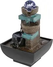 New Indoor Tabletop Fountain Water Features with Crystal Ball Desktop Waterfall Fountain with Quiet Submersible