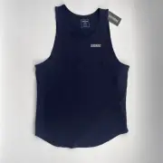 NEW RAWGEAR Men's Size Large Sleeveless Tank Top Taupe Pocket Logo Blue