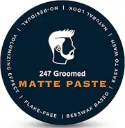 247 Groomed Matte Pomade For Men | All-Day Medium Hold, Low Shine Finish For All Hair Types | Thickening Paste Adds Volume & Texture | Beeswax Based