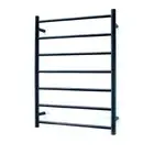 Radiant Low Voltage Matt Black 600 x 800mm Round Heated Towel Rail (Left Wiring)