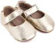 SKEANIE Pre-Walker Lady Jane Leather Shoes, Gold, Large