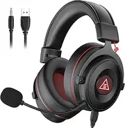 EKSA E900 Pro USB Gaming Headset for PC - Computer Headset with Detachable Noise Cancelling Mic, 7.1 Surround Sound, 50MM Driver - Headphones with Microphone for PS4/PS5, Xbox One, Switch, Laptop