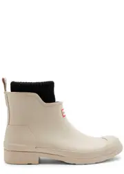 Hunter Chelsea Rubber Ankle Boots - Off White - 5 5