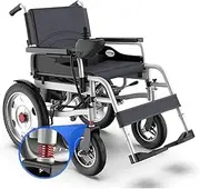 Lightweight Foldable Electric Wheelchair, Adults Electric Power Wheelchair with 250W Dual Battery,Heavy Duty 330 Lbs Loads, Detachable Foot Pedal